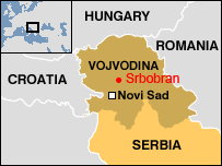 Mapa opštine Srbobran u Vojvodini